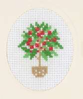 Kreuzstichkarte 8x13cm - Kirschbaum